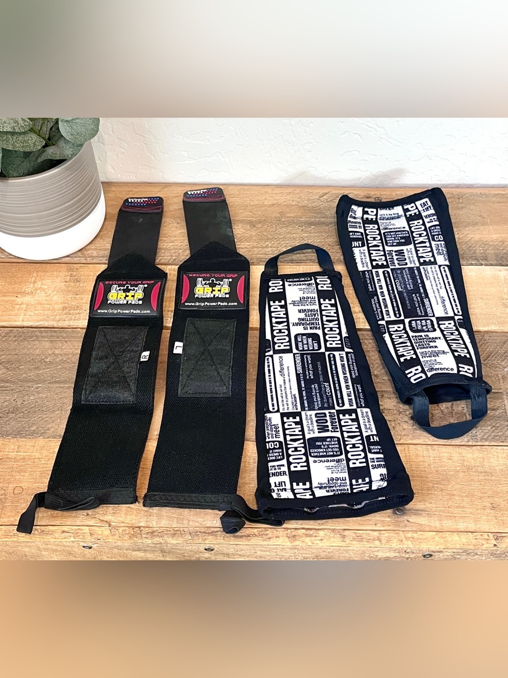 CrossFit Gear Bundle RockTape Shin Guards & Grip Power Pads Wrist Wraps